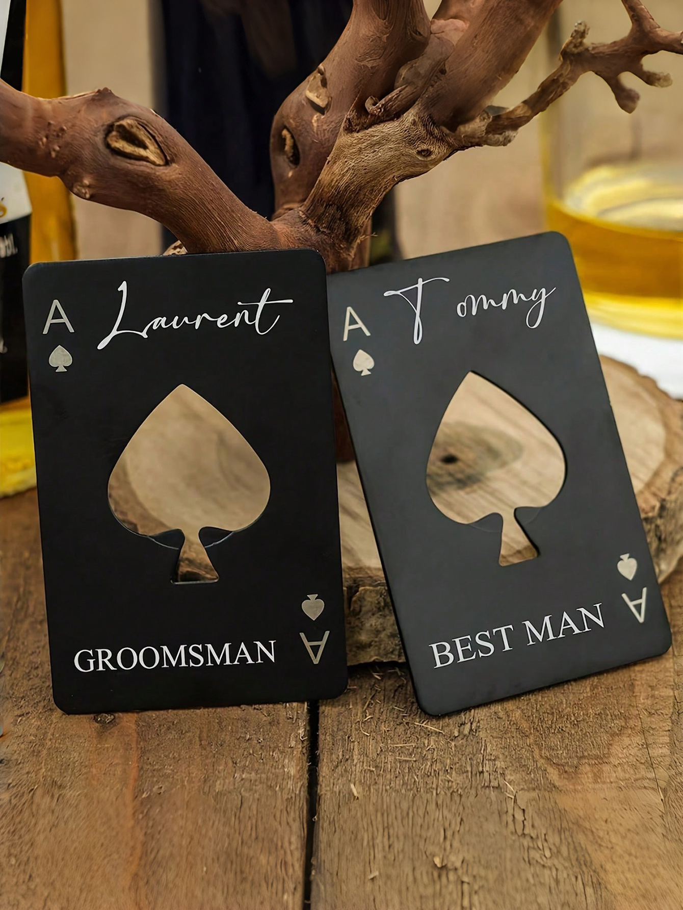 Customizable Stainless Steel Personalized Wedding Bottle Opener, Spade-Shaped Bottle Opener, Wedding Souvenir